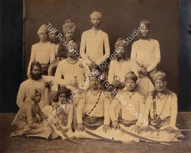 Studio Johnston & Hoffmann (Photographic Studio), Rajput Princes including Jaswant Singh of Jodhpur and Raghubir Singh of Bundi and members of their Families and Hoffmann, n.d. | Antiquarian Photograph | Photography | 00114950