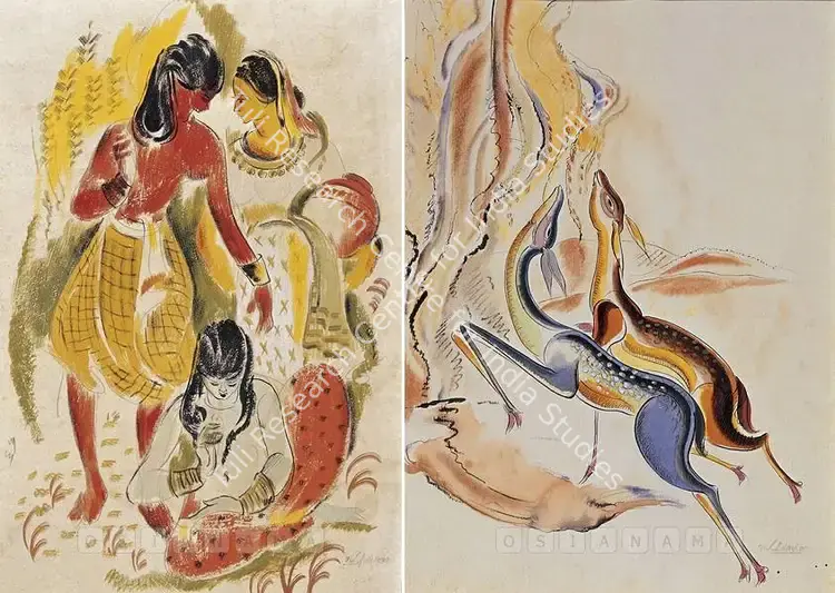 Adulkar, V.S. (Artist). Women At Well. Watercolour on paper, late 1950s | Painting | FineArts | 00599917