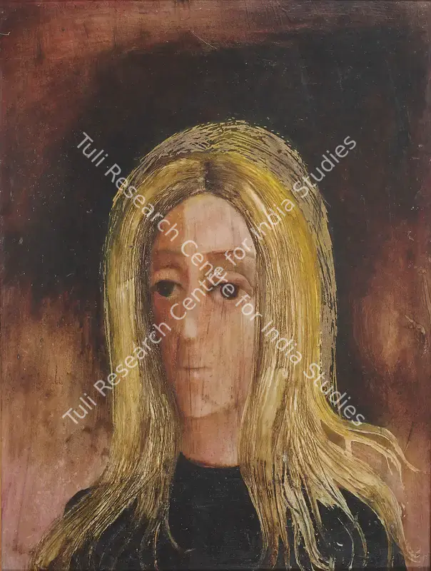 Menon, Anjolie Ela (Artist). Untitled. Oil and encaustic on hardboard, 1976 | Painting | FineArts | 0022216