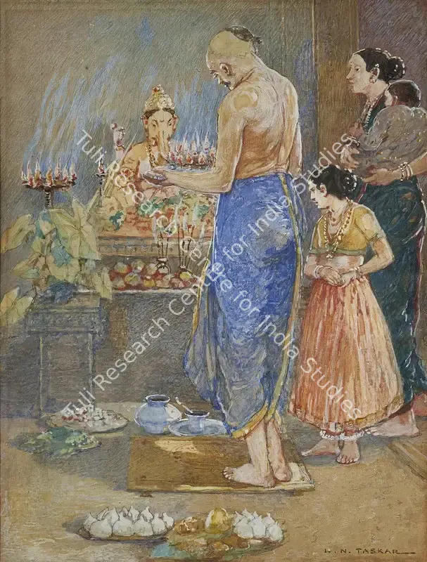 Taskar, L.N. (Artist). Untitled. Pencil and watercolour on paper heightened with white, n.d. | Painting | EconomicsArt | 00872499