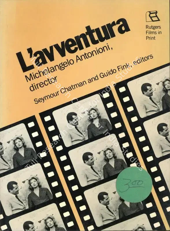 Antonioni, Michelangelo (Director). L'avventura. New Brunswick: Rutgers University, 1989 | Authored Book | CinemaEducation | 00844357