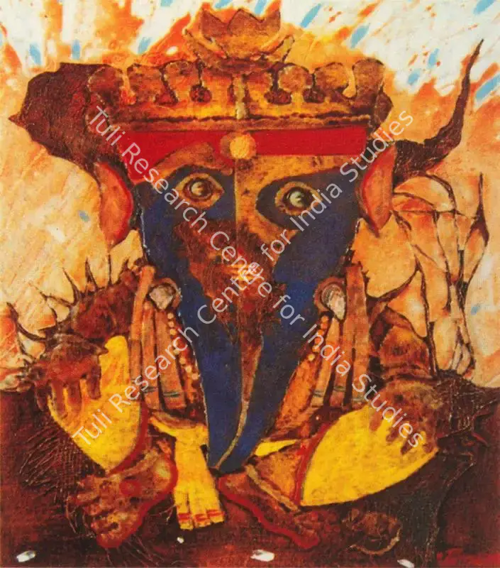 Hazra, Paresh (Artist). Ganpati. Egg tempera on canvas, n.d. | Painting | FineArts | 00371992