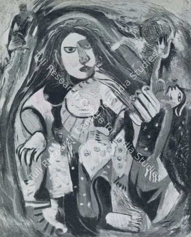 Palsikar, Shankar (Artist). Maya- Goddess of Temptation and Creation. Oil, 1950 | Marg, March 1954 | Painting | FineArts | 00674013