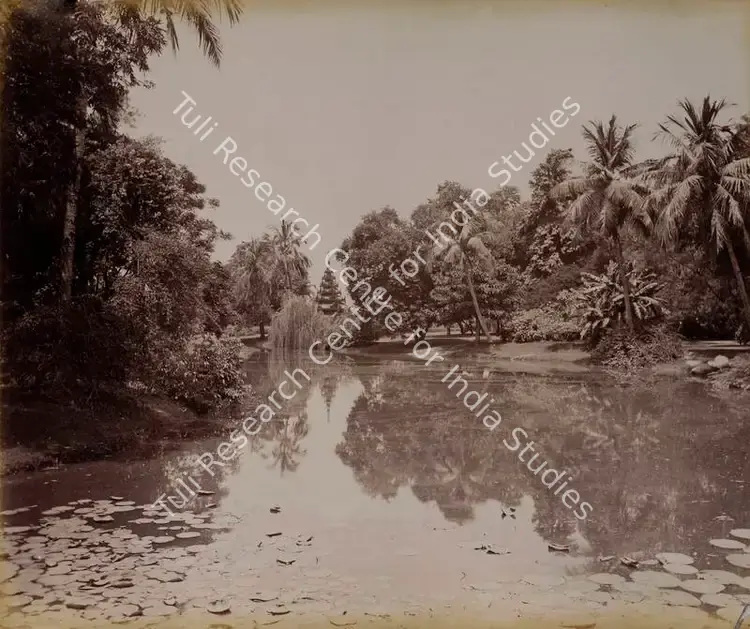 Bourne, Samuel (Photographer). View in Eden Gardens. Calcutta - From the album 'India Ceylon and Egypt 1901-1902'. Albumen Print pasted on mount, c.1865-1866 | Antiquarian Photograph | Photography | 00115503