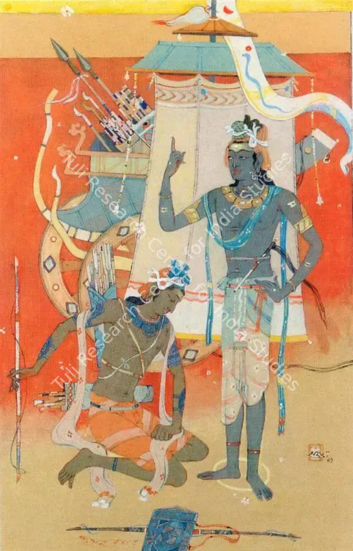 Ghosh, Ajay (Artist). Parthasharthi. Gouache on paper laid on board, 1991 | Painting | FineArts | 00372548