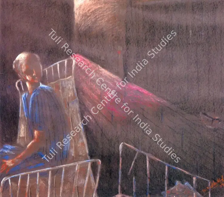 Arakkal, Yusuf (Artist). Untitled. Pastel on black paper, 1989 | Painting | FineArts | 00574705
