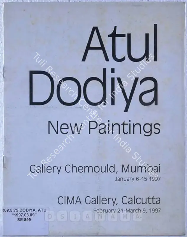 Dodiya, Atul (Artist). Atul Dodiya - New Paintings. Mumbai: Gallery Chemould, 1997 | Solo Exhibition Catalogue  | 00875565
