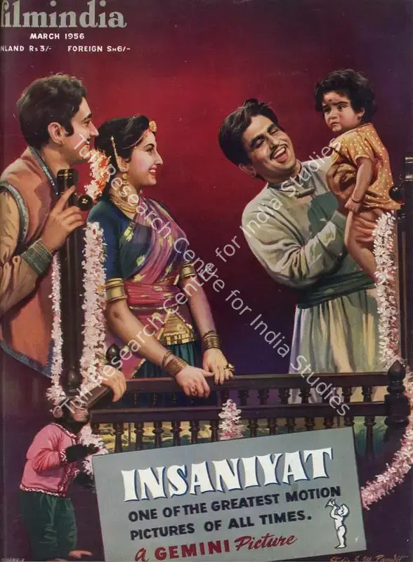 Patel, Baburao (Editor). Filmindia. 22(3). Bombay: Yusufali Nensey, March 1956 | Magazine | CinemaEducation | 00796656