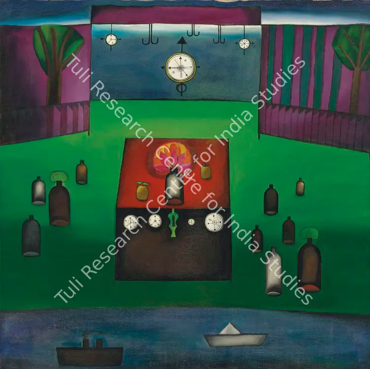 Singh, Arpita (Artist). Beginning of the Festival. Oil on canvas, 1972-1974 | Painting | FineArts | 00335398