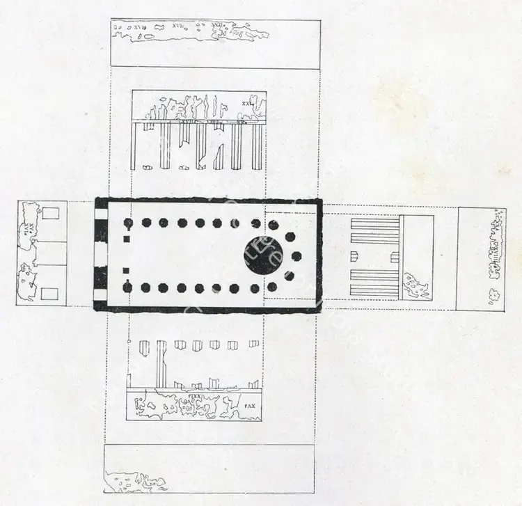 Unknown (Cartographer). Ajanta - Plan of the Chaitya. Cave No. IX. n.d. | Map, Marg, December 1955 | ArcHeritage | 00535987