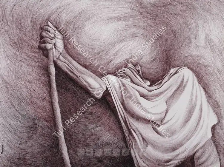 Chaturvedi, P.N. (Artist). Rekhankan Xvi. Pen and ink on paper, 2002 | Drawing | FineArts | 00576904