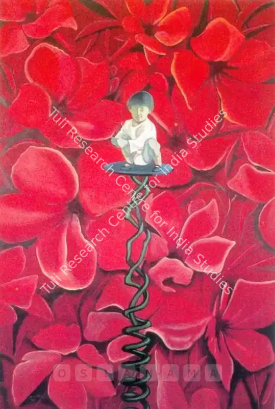 Karne, Sachin (Artist). The Surprise Flowers. Oil on canvas, 2001 | Painting | FineArts | 00375199