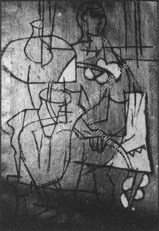 Subramanyan, K.G. (Artist). Sitting Woman. 1951 | Art Heritage 4, 1984-1985 | Painting | FineArts | 00530136