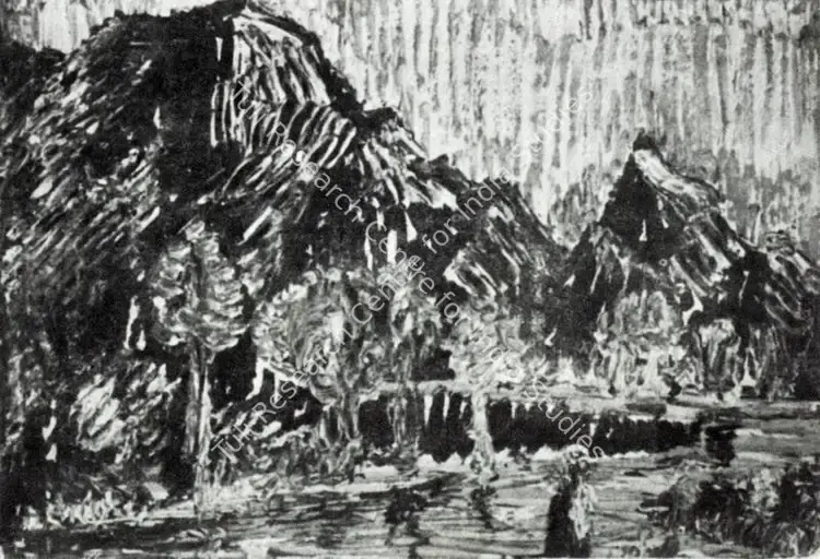 Gopal, Ram (Artist). Red Landscape. n.d. | Artrends, July 1962 | Painting | FineArts | 00551159