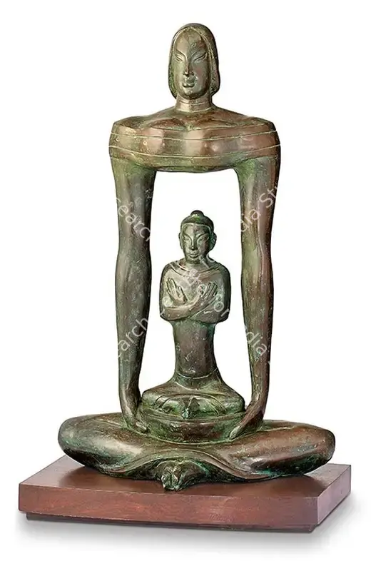 Das, Asish Kumar (Artist). Mother & Child . Bronze and wood, 2018 | Sculpture | FineArts | 00355426