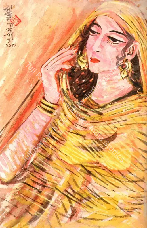 Khastgir, Sudhir (Artist). A Bengali Woman. watercolour and bodycolour on paper, 1951 | Painting  | 00878160