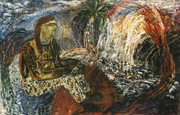 Chakravarty, Jayashree (Artist). Untitled. Tempera on board, 1988 | Painting | FineArts | 00574598