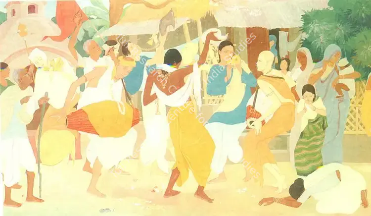Maity, Rajat (Artist). The Village Festival. Gouache on paper, 1936 | Painting  | 00878149