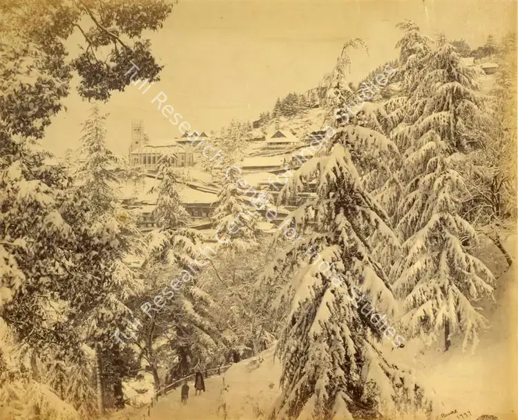 Bourne, Samuel (Photographer). Shimla in winter. Albumen print, Mid 1860s | Antiquarian Photograph | Photography | 00115998