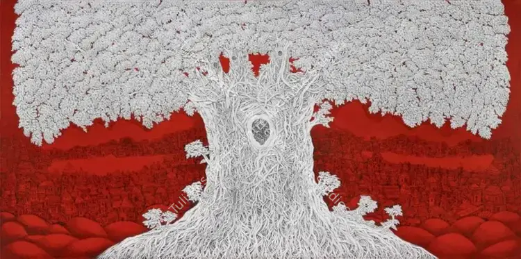 Sansanwal, Ompal (Artist). Untitled. Acrylic, pen and ink on canvas, 2012 | Painting | FineArts | 00643206