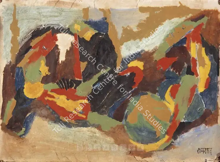 Husain, Shamshad (Artist). Anguish. Oil on paper, 1967-1968 | Painting | FineArts | 00599895