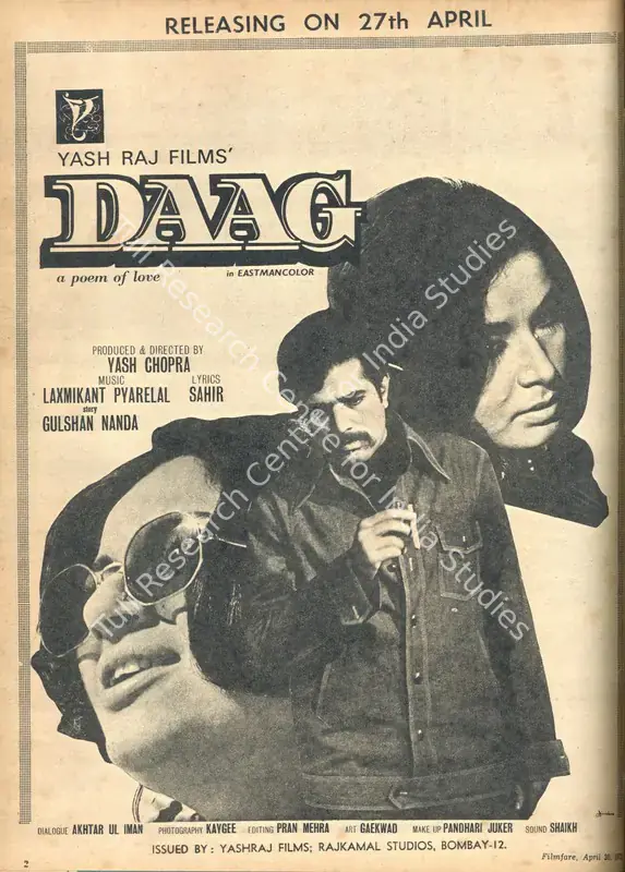 Chopra, Yash (Producer), Daag, 1973 | Advertisement