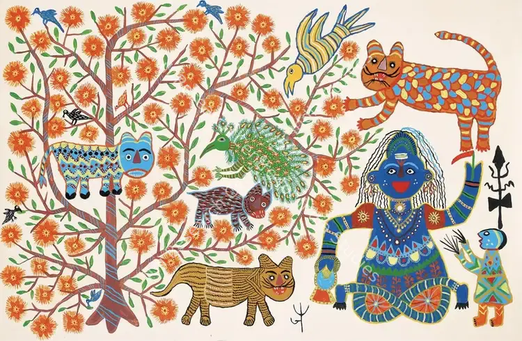 Baiga, Jodhaiya Bai (Artist). Untitled. Acrylic on canvas, n.d. | Painting | EconomicsArt | 00869981