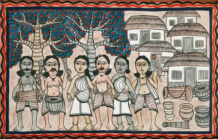 Chitrakar, Gopal (Artist). Untitled. Mixed media on paper, n.d. | Painting | EconomicsArt | 00868385