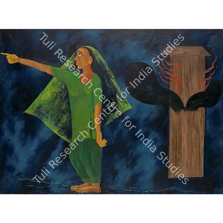 Caur, Arpana (Artist). Untitled. Oil on canvas, 1981 | Painting | FineArts | 00354358