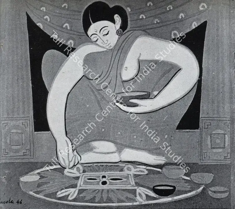 Chavda, Shiavax (Artist). Rangoli. Tempera, 1946 | Marg, July 1947 | Painting | FineArts | 00673742