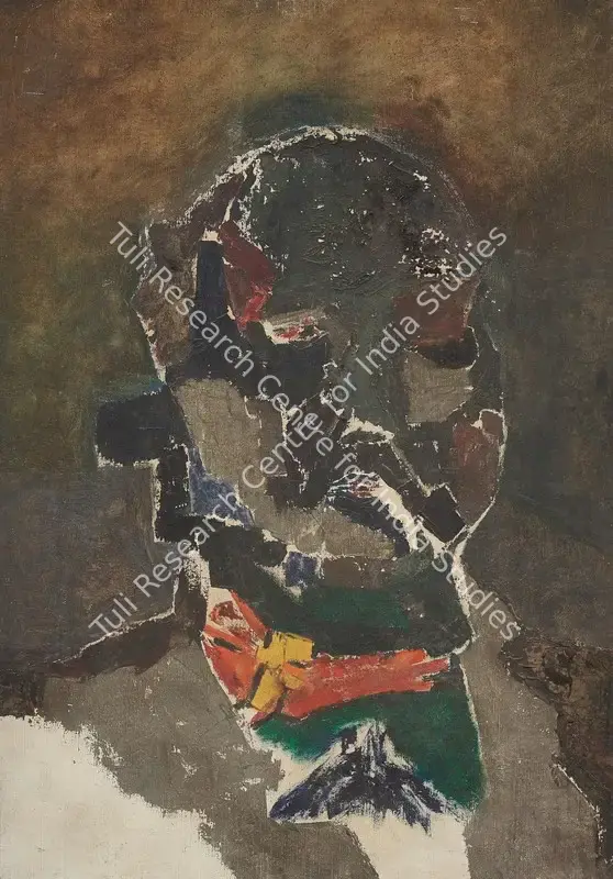 Chhabda, Bal (Artist). Self-Portrait. Oil on canvas, 1960 | Painting | EconomicsArt | 00872632