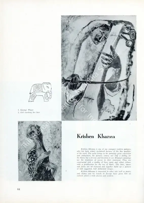 Anonymous (Essayist). Krishen Khanna. In <i>Marg - The Heritage of Punjab.</i> 10(2), p. 64. Bombay: Marg, March 1957 | Essay | FineArts | 00668854