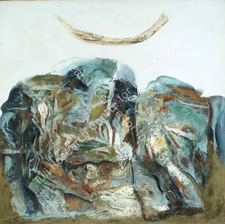 Adivrekar, Gopal S. (Artist). Untitled. Mixed media on canvas, 1977 | Painting | FineArts | 00546596