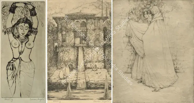 Gupta, S.N. (Artist). Maiden. Etching on paper, mid 1940s | Graphic Art | FineArts | 0022139