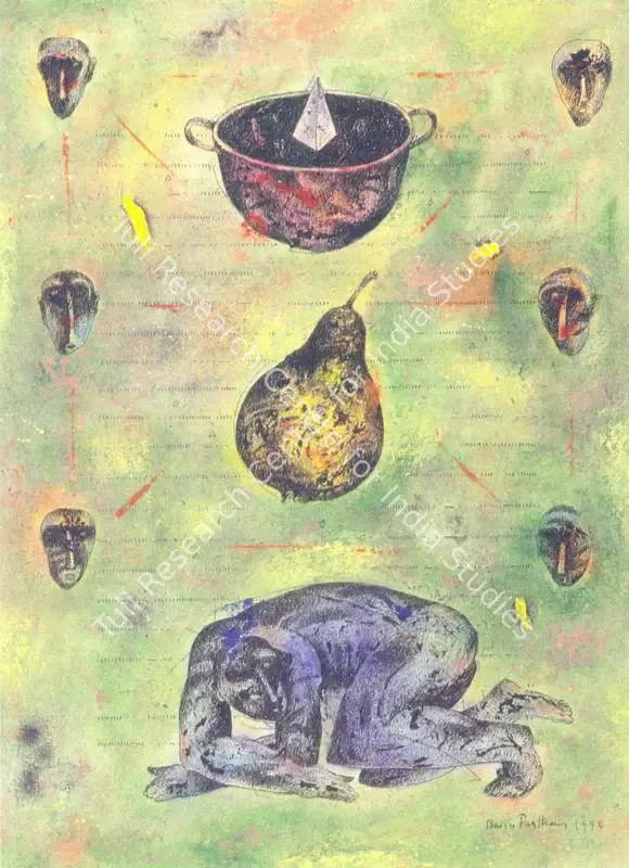 Parthan, Baiju (Artist). Untitled. Mixed media on paper, 1993 | Painting | FineArts | 00372691