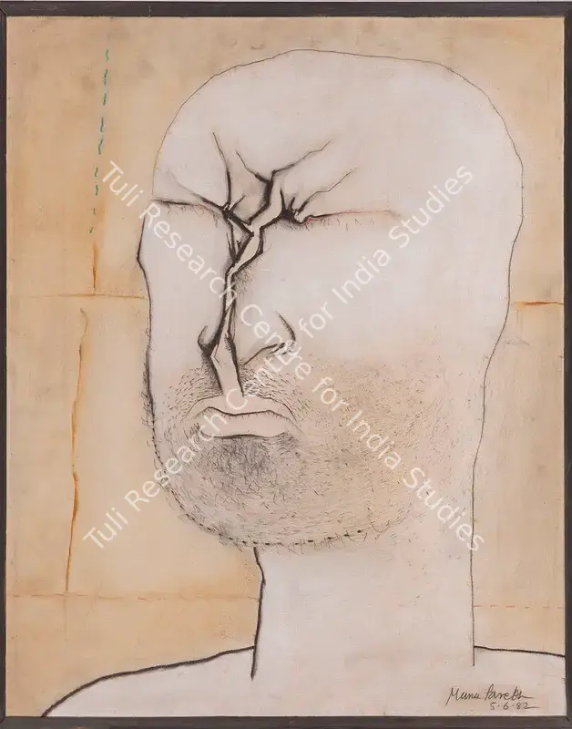 Parekh, Manu (Artist). Untitled (Frowing Man). Oil on canvas, 1982 | Painting | FineArts | 00333653