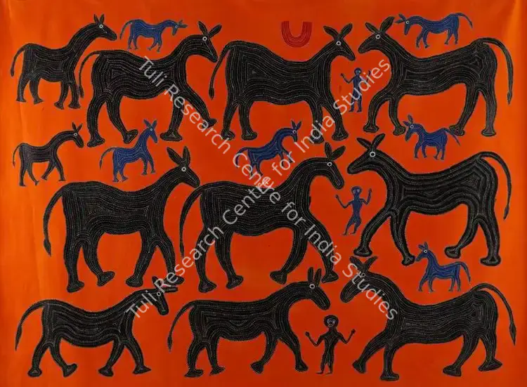 Bai, Lado (Artist). Untitled (Bhil Painting). Acrylic on canvas, n.d. | Painting  | 00868098