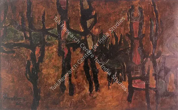 Bhaskaran, R.B. (Artist). Untitled. Oil on masonite board, 1964 | Painting | FineArts | 00574686