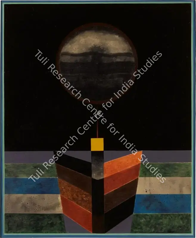 Sharma, O.P. (Artist). Untitled. Acrylic on cloth laid on card, 1972 | Painting | FineArts | 00353615