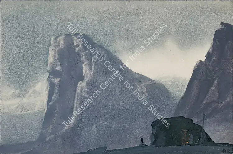 Sen, Bireshwar (Artist). Shailath Temple. Watercolour on paper, 1972 | Painting | EconomicsArt | 00869504