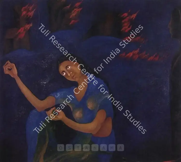 Caur, Arpana (Artist). Paintings by Arpana Caur. Madras: Sakshi Gallery, 1989 | Solo Exhibition Invitation | FineArts | 00858957