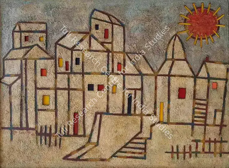 Sagara, Piraji (Artist). Untitled. Mixed media on board, 1964 | Painting  | 00866700