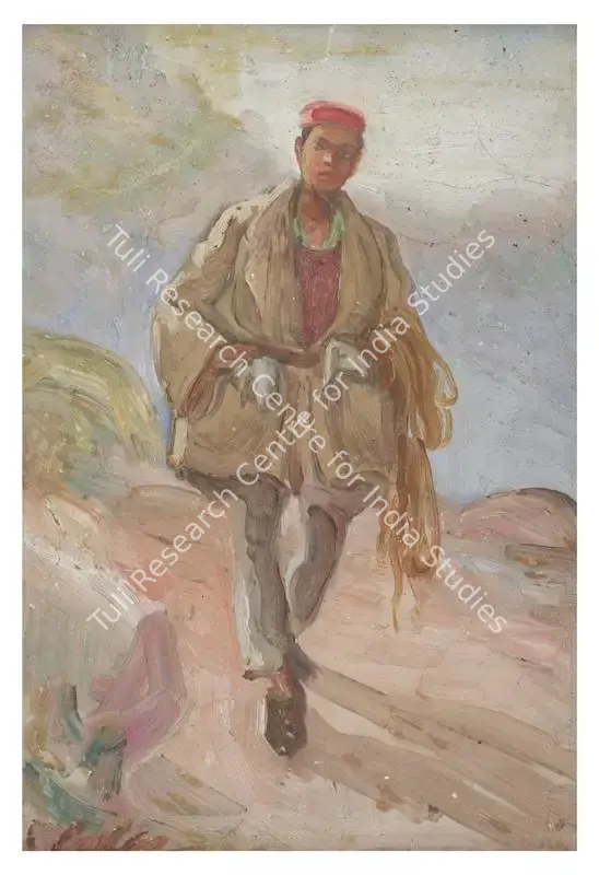 Karmakar, Prahlad (Artist). Himalayan Boy. Oil on board, n.d. | Painting | FineArts | 00355739