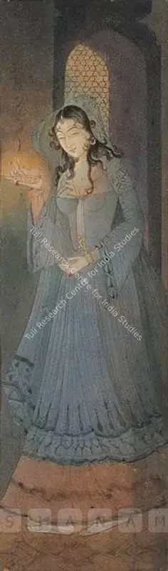 Chughtai, M.A.R. (Artist). Princess. Watercolour and Wash on paper, 1937 | Painting | FineArts | 00597859