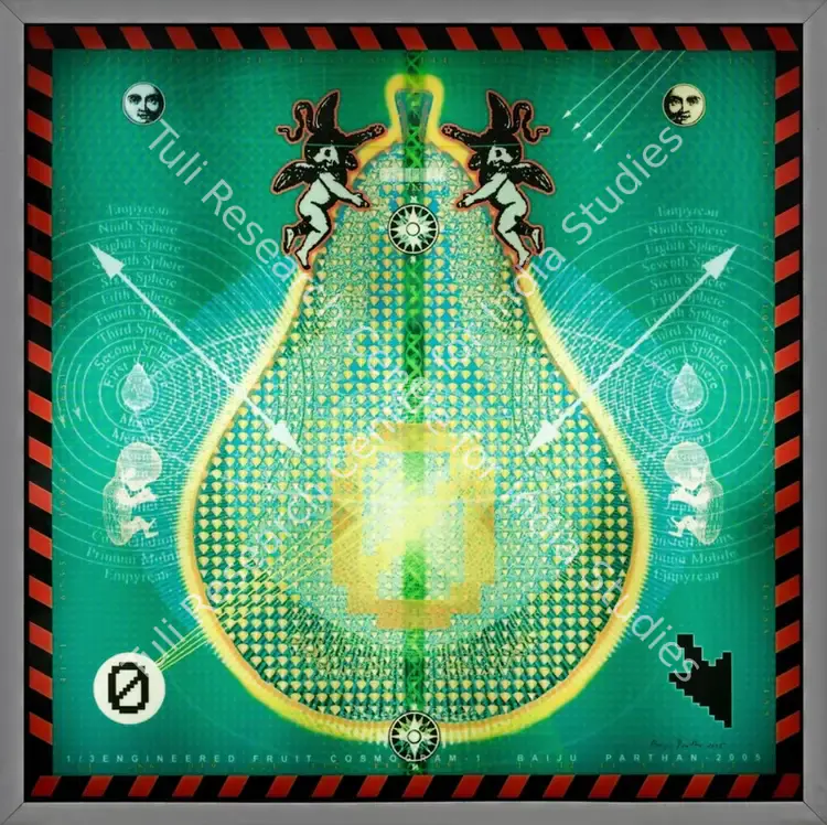 Parthan, Baiju (Artist). Engineered Fruit Cosmogram - 1. Translide; Edition 1/3, 2005 | Installation | EconomicsArt | 00872421