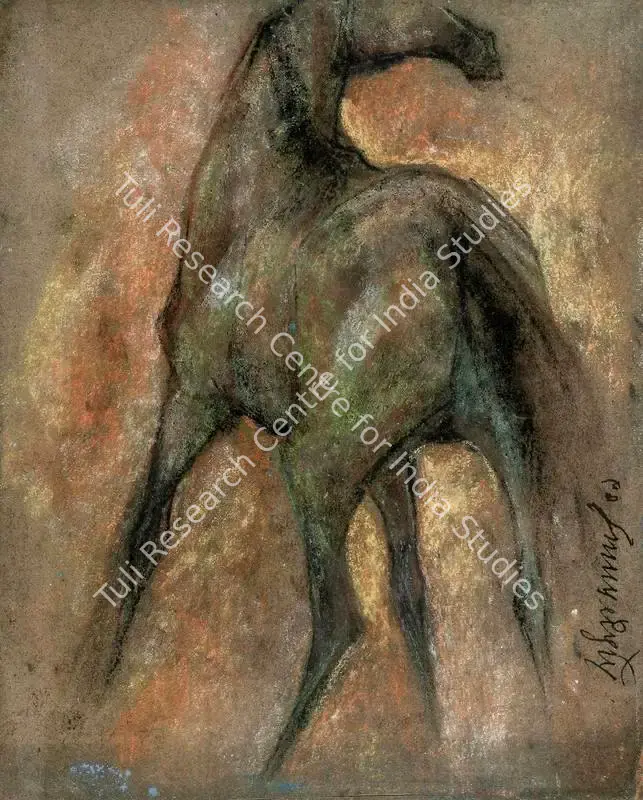 Das, Sunil (Artist). Horse Series. Conte on paper, late 1950s | Drawing  | 00860043