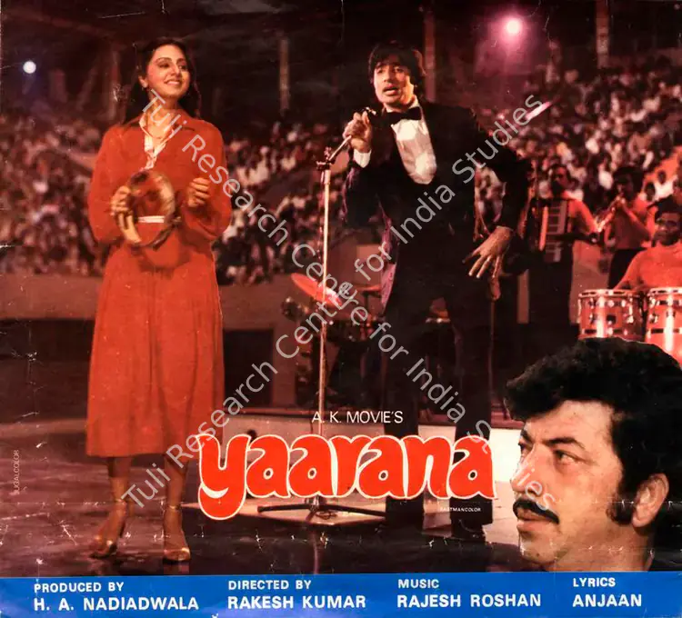 Nadiadwala, H.A. (Producer), Yaarana, 1981 | Song-Synopsis Booklet | CinemaEducation | 00781015