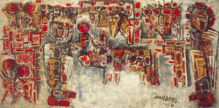 Chellappa, M.F. (Artist). The Bull. Oil and mixed media on board, 1964 | Painting | FineArts | 00373704