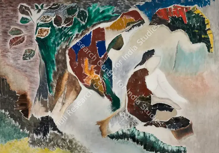 Chhabda, Bal (Artist). Indian Landscape. Oil on canvas, 1983 | Painting | FineArts | 00604444
