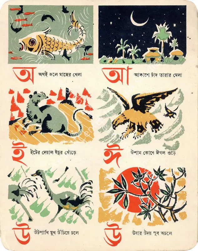 Ray, Satyajit (Artist). Ray's illustrations for the alphabet book, Hatekhadi made in 1948. 1948 | Graphic Art | FineArts | 00662847